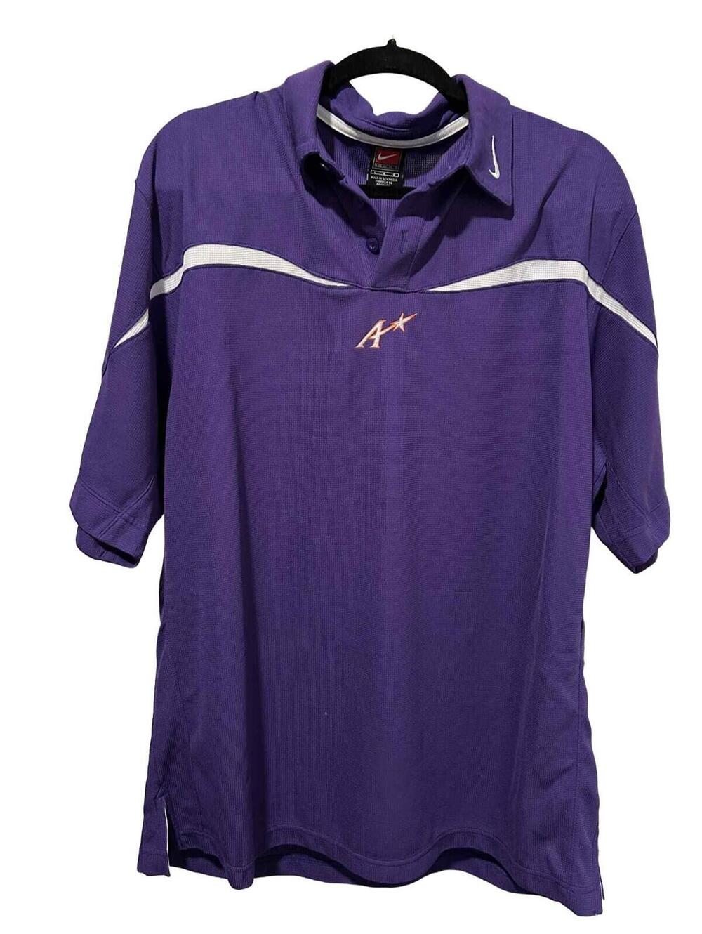 Nike University of Evansville Aces Dri-Fit Polo Shirt Men's Size L Purple Golf